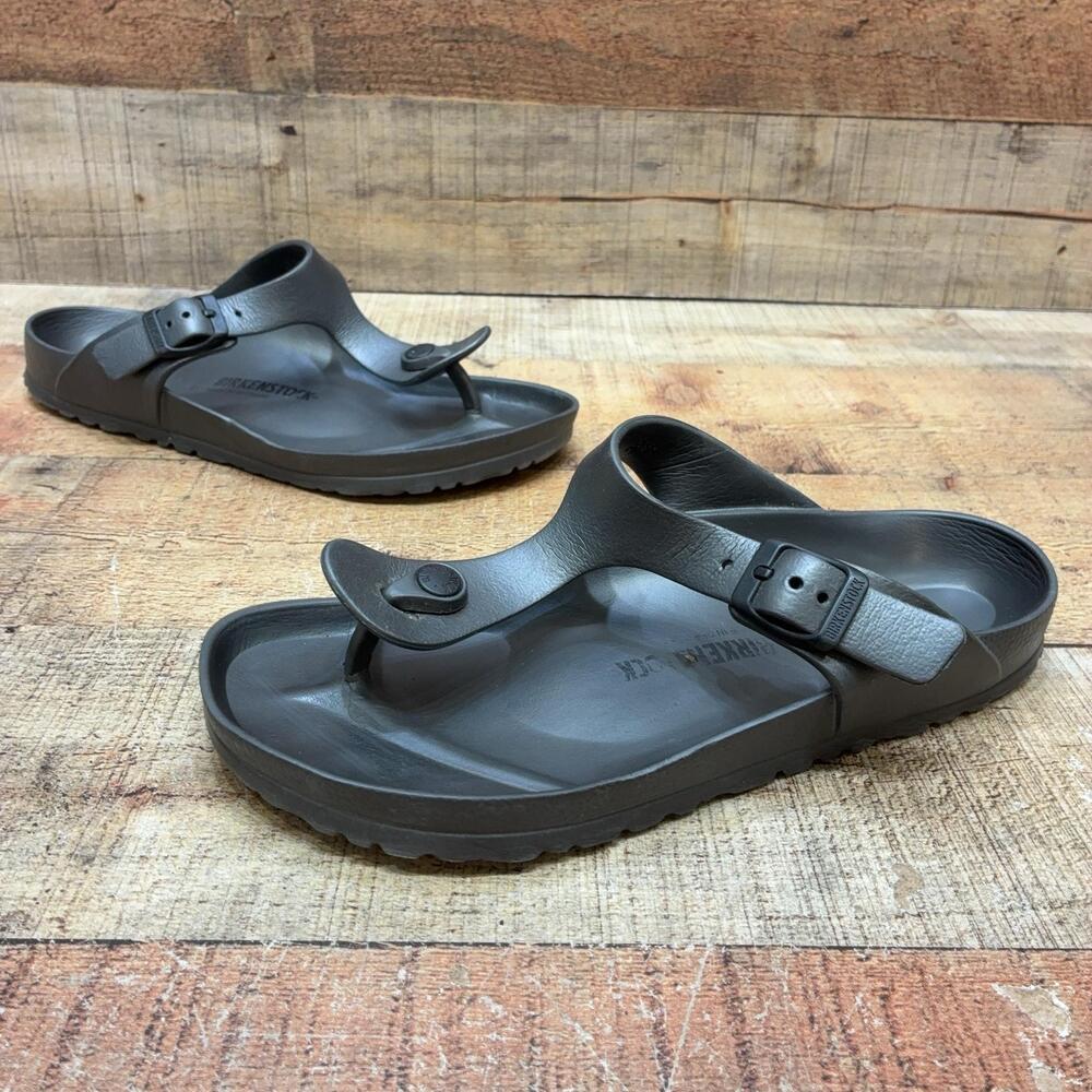 Birkenstock Gizeh EVA Sandals Womens Size 7 38 Gray Thong Buckle Comfort Shoes